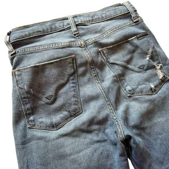 Revolve Hudson Jeans Zoeey High Rise Ankle Straight Leg Jeans in Fara Blue Denim - Picture 7 of 9